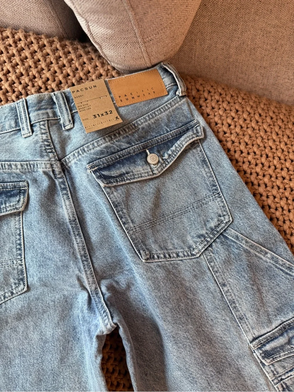 PacSun Baggy Jeans 31x32 Light Wash Wide Leg Denim NWT Streetwear